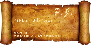 Pikker Józsa névjegykártya